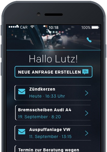 App Entwicklung Bremen Convelop – Referenz McPart Smartphone Screen 1